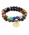 Budddha Head Om 7 Chakra Balancing Stones Meditation Yoga Jewelry Stretch Bracelet - C312LZHXSJN