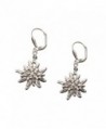 Bavarian Earrings Rhinestone Edelweiss (clear) - Traditional German Dirndl- Lederhose Jewelry - CG116FD7CTP