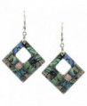Abalone Shell Square Cutout Dangling Fashion Earrings Jewelry for Women - CE118UC5KGB