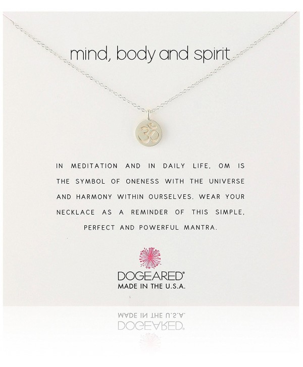 Dogeared Reminders- "Mind- Body- and Spirit" Sterling Silver Om Disc Charm Necklace- 16"+2" Extender - C1118SWT8CP