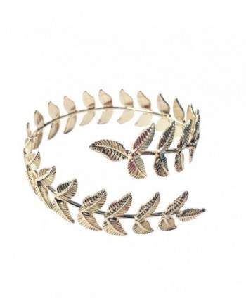 Gold upper arm cuff leaf branch bracelet - C6182LWSOIG