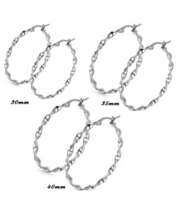 Aroncent Jewelry Women's rounded large Hoop Earrings Stainless Steel 3 Pairs a Set - CE127NMGSB9