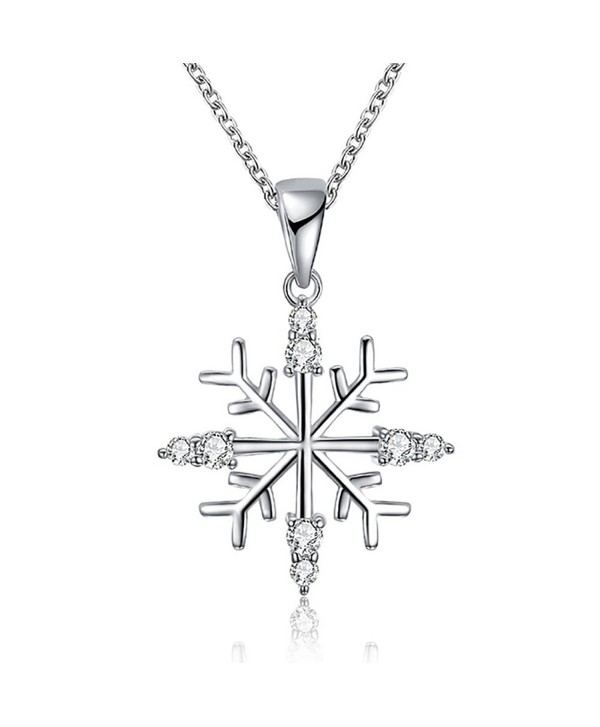 Best Christmas Gift for Christmas Crystal Tree&Snowflake Pendant CZ Necklace for Women - Style 3 - CX1887NWLMA