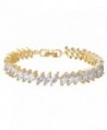 EVER FAITH Women's Cubic Zirconia Marquise-shape Wedding Bridal Tennis Bracelet Clear Gold-Tone - CI11YPZZF5D