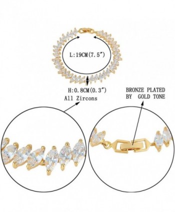 EVER FAITH Zirconia Marquise shape Gold Tone in Women's Tennis Bracelets