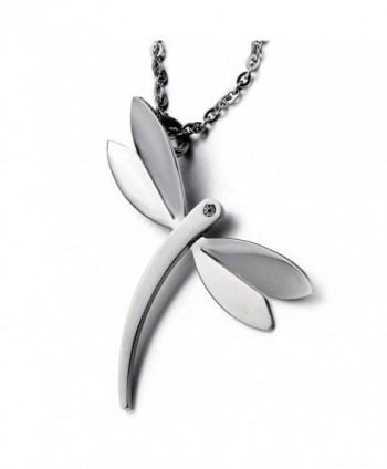 Lovely Dragonfly Pendant Necklace Stainless in Women's Pendants