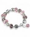 ATE Charm Bracelet Crystal and Murano Glass Beads for Women - Pink - CT11U8LPEGD