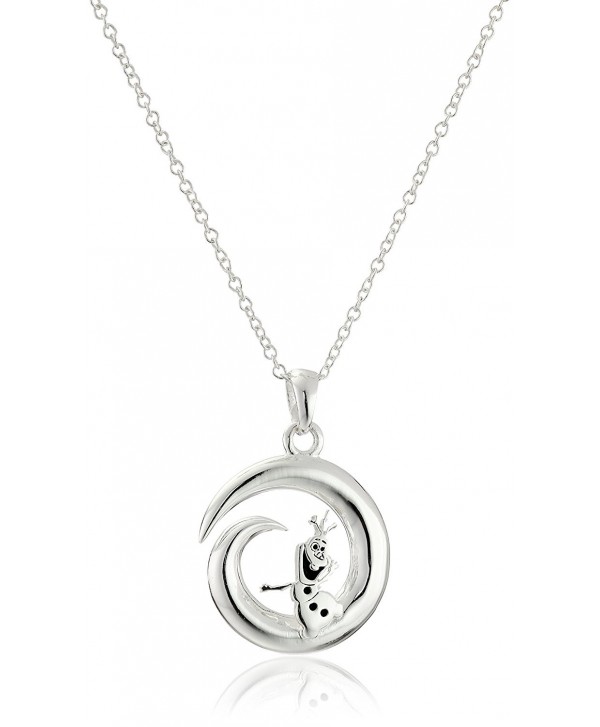 Disney Sterling Silver Open Circle Some People Are Worth Melting For with Olaf Pendant Necklace- 18" - CC11V23PST9