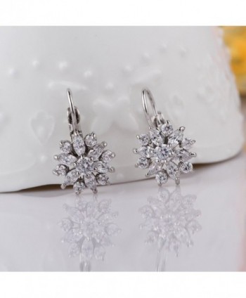 BAMOER Zirconia Snowflake Earrings Necklace in Women's Chain Necklaces