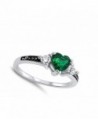 Simulated Emerald Polished Sterling Silver in Women's Band Rings