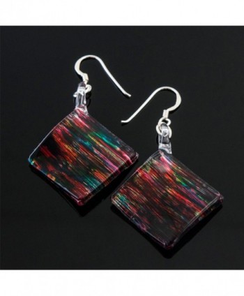 Sterling Painted Multi Colored Abstract Earrings
