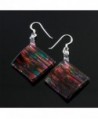 Sterling Painted Multi Colored Abstract Earrings