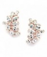 Mariell Blush Rose Gold Clip On CZ Earrings with Marquis-Cut Clusters - Bridal- Wedding- Mother of Bride - CU12JGUERVJ