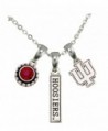 Indiana Hoosiers 3 Charm Red Crystal Silver Chain Necklace Jewelry Licensed IU - C112CF39UDT