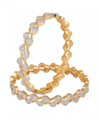 Swasti Jewels Fashion Jewelry Gold Plated Set of 2 Indian Bangles Kada for Women and Girls - CI12DSBTKOV