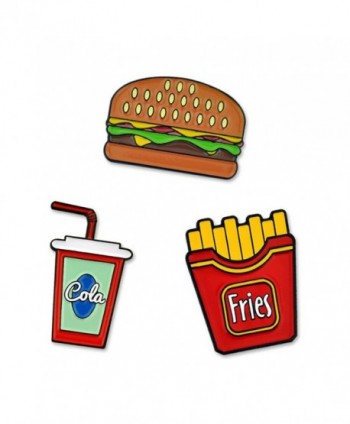 PinMart's Fast Food Burger Fries and Cola Enamel Lapel Pin Set - C617YT2IHR0