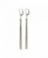Sterling Silver Multi-Strand Diamond-Cut Italy Chain Tassel Leverback Earrings - CC12M1FNQIL