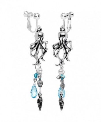 Body Candy Handcrafted Silver Plated Oceanic Octopus Clip Earrings Created with Swarovski Crystals - CJ12GJ344PZ