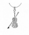chelseachicNYC Crystal Violin Necklace Silver