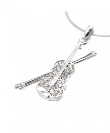 chelseachicNYC Crystal Violin Necklace Silver in Women's Pendants