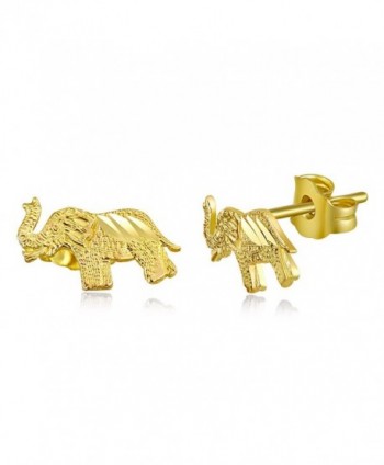 Yellow Gold Elephant Stud Earrings