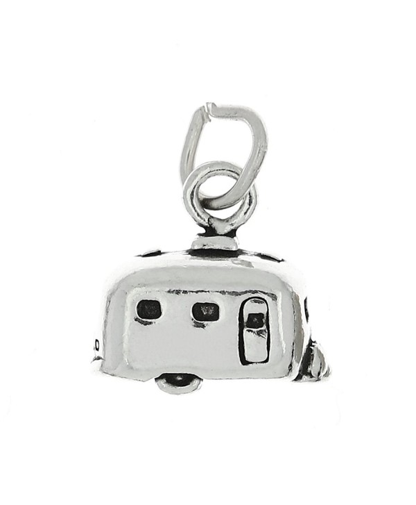Sterling Silver Oxidized Small Three Dimesional RV Camper Vacation Trailer Charm - CD115SJTWT5