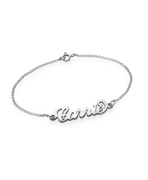 Personalized "Carrie" Name Bracelet or Anklet Style - Custom Made Jewelry in Sterling Silver - C2119K2MWMF