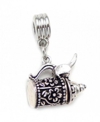 GemStorm Silver Plated Dangling 'Beer Stein' For European Snake Chain Bracelets - CY1846OR6IX