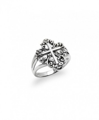 Sterling Silver Celtic Cross Ring - Filigree Promise Band Ring Men Women Sizes 5 to 10 - CP12F03U3FF