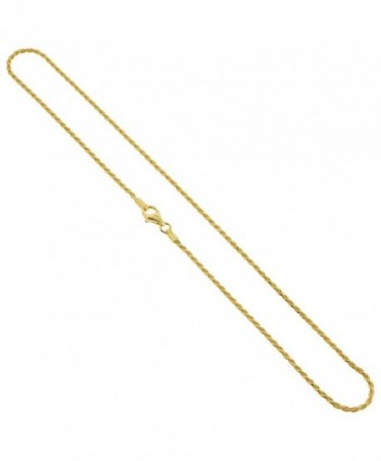 Gem Avenue 14k Gold over Sterling Silver Vermeil 1.5mm Rope Kids Chain Necklace - CR1147Y8GTJ
