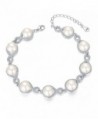 EVER FAITH 925 Sterling Silver CZ 9MM AAA Freshwater Cultured Pearl Figure 8 Infinity Bracelet Clear - CB12DUX2RA5