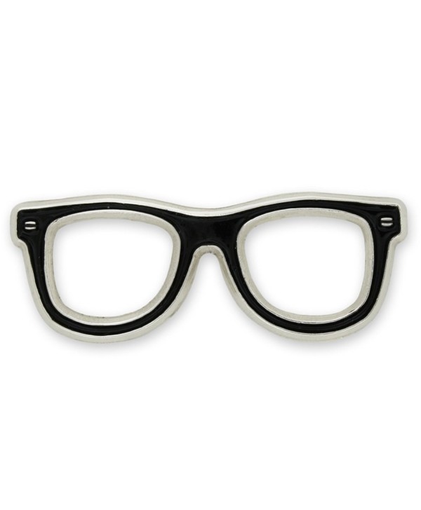 PinMart's Black Glasses Frames Eyeglasses Enamel Lapel Pin - CV11PACA12F