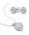 BodyJ4You Jewelry Set Crystal Ferido Ball Necklace with Stud Earrings - Crystal Clear - CM11B4FANU3