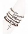 Lux Accessories Cross- Bow- Love & Wings Charm Bracelet Set - CX11QDZ6HFP