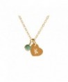 Tiny Personalized Gold Filled Heart Custom Initial Necklace with Choice of Birth Month Charm - C6110ZIY0LJ