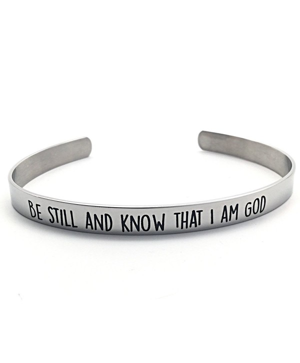 Psalm 46:10 Be Still and Know That I Am God Cuff Bracelet - CF129VNG1W9