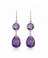 Sterling Amethyst Gemstone Birthstone Earrings in Women's Drop & Dangle Earrings