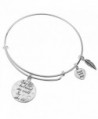 925 Sterling Silver She Believed She Could So She Did Heart Charm Adjustable Wire Bangle - CG12NRKEEYR