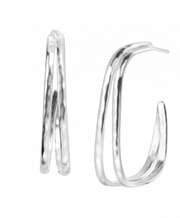 Silpada 'Natural Order' Sterling Silver Geometric Hoop Earrings - C112O4SZIEU