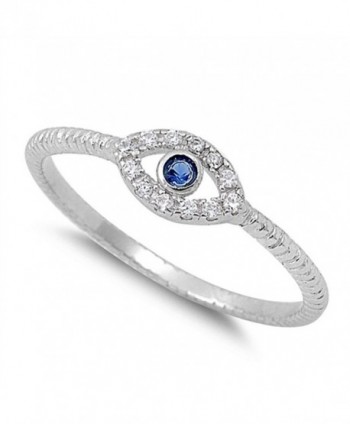CHOOSE YOUR COLOR Sterling Silver Evil Eye Ring - CG11Y23HSZN