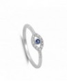 Simulated Sapphire Polished Sterling Silver
