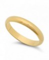 14k Yellow Gold Heavy Plated 3mm Smooth Domed Wedding Band Ring + Microfiber Jewelry Polishing Cloth - CH11OO54PP5