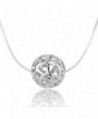 Merdia 925 Sterling Silver Necklaces with Pendant Cut Beads Ball Chain Necklace for Women Charm Jewelry - CG12E5I076L