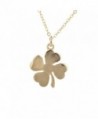 Lux Accessories Goldtone St Patricks Day Four Leaf Clover Luck Charm Necklace - CO17YSMEIMC