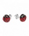 Ladybug Zirconia Sterling Silver Earrings