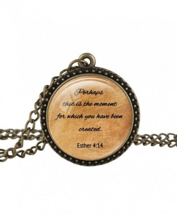 FM42 ESTHER 4:14 Christian The Bible Religious Inspirational Quote Pendant Necklace (4 Styles) - C612M2LUZFL