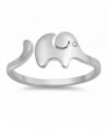 Open Elephant Long Trunk Adjustable Ring .925 Sterling Silver Band Sizes 4-10 - CH182YLO8OQ