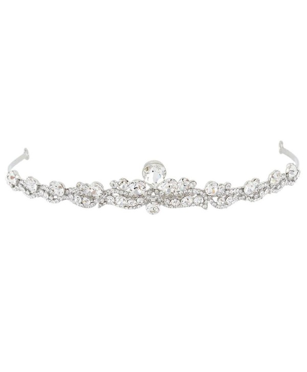 EVER FAITH Silver-Tone Austrian Crystal Wedding Hair Tiara Headband - CQ11QR6GQLF