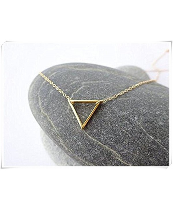 sea-maiden Gold Triangle Necklace- Delicate Gold Necklace- Gold Layering Necklace- Simple Gold Necklace - CP12ICK3FTJ