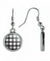 Novelty Dangling Drop Charm Earrings Pattern Prints - Gingham Black Birthday - C712N8NE7DA